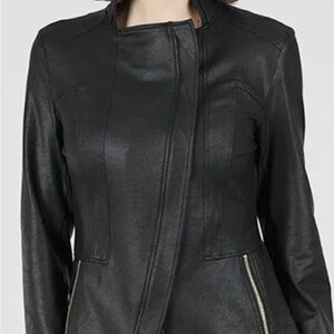 Clara SunWoo Women's Black Liquid Leather Jacket XL